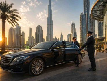 Rent a car with driver in Dubai luxury chauffeur service near Burj Khalifa