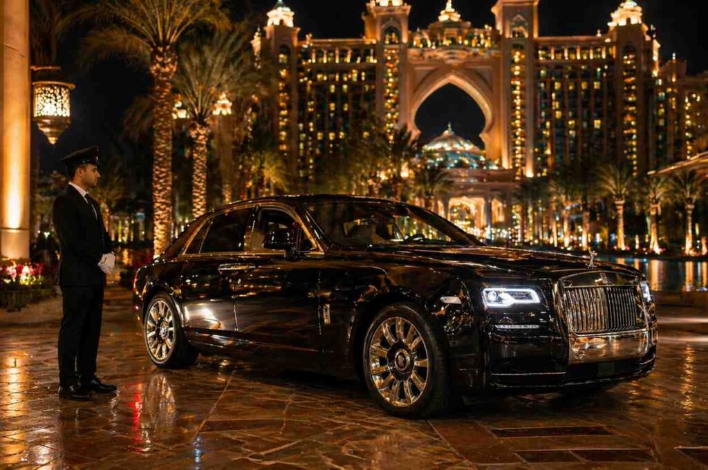 Rolls Royce with driver Dubai premium chauffeur service for VIP and events